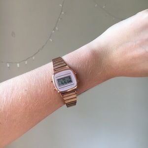 rose gold digital watch